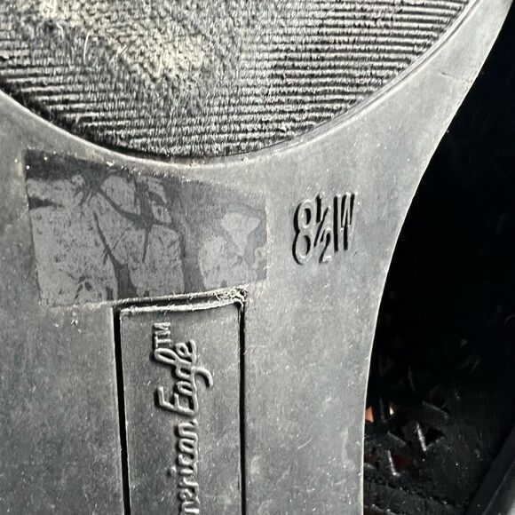 American Eagle Black Vista Hooded Block Heel Slingback Open Toe Shoes Size 8,5 - Picture 8 of 11